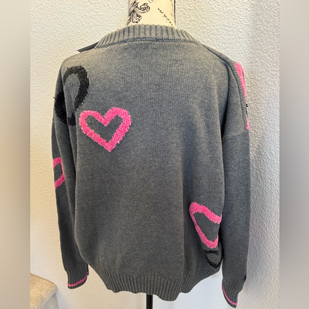 NWT Splendid Collection Heart Sweater S - Picture 3 of 5